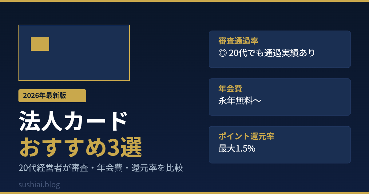 法人カードおすすめ3選2026年のアイキャッチ画像
